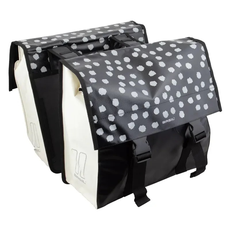 Basil Urban Load UBS Double Pannier Bag in Black/Reflective White