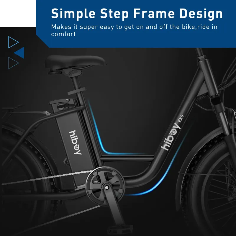 Hiboy EX6 Step-thru Fat Tire Electric Bike - Black-4