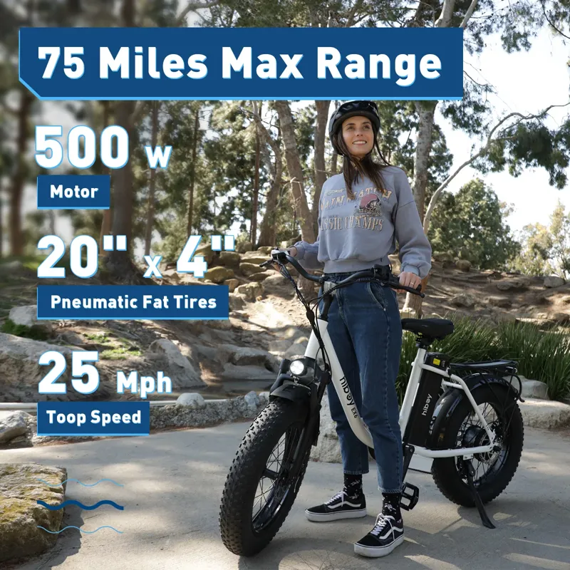 Hiboy EX6-Fat Tire-Electric Bike - White-1